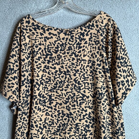 Ava and Viv Top Womens Plus Size 4X Leopard Print Button Back Casual Flowy - Picture 4 of 12